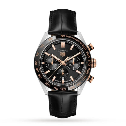 Replica TAG Heuer Carrera Men Automatic Black Alligator Watch CBN2A5A.FC6481