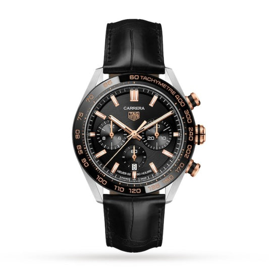 Replica TAG Heuer Carrera Men Automatic Black Alligator Watch CBN2A5A.FC6481