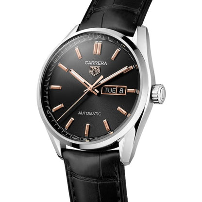 Replica TAG Heuer Carrera Men Automatic Black Alligator Watch WBN2013.FC6503